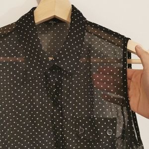 Sheer Polka Dot Vest